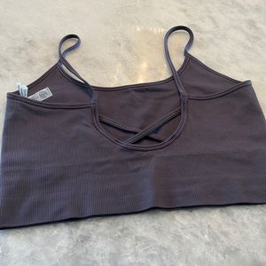 Athleta Strappy cropped tank/bra L